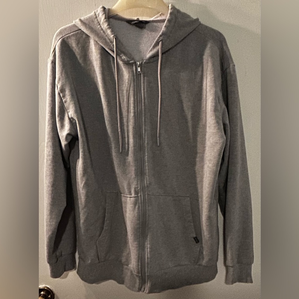 Eddie Bauer Gray Full-Zip Hooded Sweatshirt Size L
